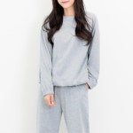 여자 운동 일상복 밴드무지맨투맨티셔츠 이지룩코디