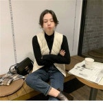 여성용 경량 다운 면 조끼 따뜻한 루즈핏 숏 아우터 2021 가을 겨울 H1418