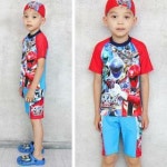 오키즈 파워캡틴 상하수영복 건 유아동 남아 세트 G0489