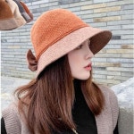 은창 리본 니트 기모 모자 보온 가을 겨울 여성 벙거지 히트 선물 단체 햇 챙 사