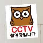 교보문고 뭉키데코 생활스티커 부엉이 CCTV촬영중 칼라