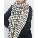 국산 겨울 따뜻한 니트 목도리 머플러 체크 풍성한 심플디자인