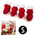 해피파티 펫 크리스마스 산타 신발 4짝 세트 M
