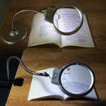 고급 돋보기 4b-7 확대경 led 집게형 탁상 자바라 고배율 고정 이동식 야간 독서용 후레쉬기능