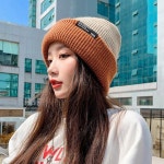 여성 색상별 4가지 스타일링 양면 배색 비니