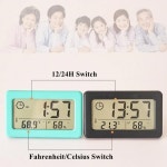 미니 디지털 시계 온도 휴대용 책상 전자 12 24H 배터리 구동