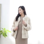 우진모피 WJ 코펜하겐퍼 호리젠탈 화이트아이보리 밍크코트 국내생국내생산 본사직영1051647