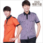레뷰가운 레뷰가운 남 반팔 셔츠 주유소 피씨방 미용실 유니폼 100 BS150 100