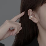 에르모사제이 에르모사제이 E137 925 우아 두줄 꼬임 진주 이어커프 피어싱 귀찌 은 귀걸이