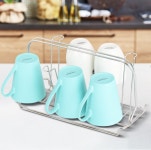 컵걸이 8P 주방 싱크대 수납정리 거치대 꽂이 스텐 정리대 보관