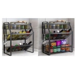 주방 소품정리대 양념 소스통 3단 와인 수납 진열선반