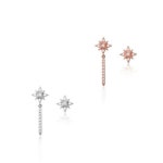 92 5 Silver-pin 큐빅 별 스틱 드롭 은침 귀걸이