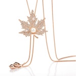 단품 나뭇잎 로즈골드 긴 큰 롱 길이조절 목걸이