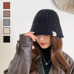 여성 꽈배기 모양 포인트 데일리 니트 벙거지 모자