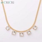 CRICRI 스퀘어 스와로브스키 크리스탈 목걸이