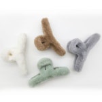 기본 스타일 디자인 부드러운 퍼 소재 헤어 집게핀