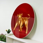 꾸밈 ac455-대형원형아크릴액자 풍수재물의황금소