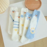 홈웨어 보송보송 앙증맞은 오리자수 수면양말 5종