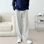 남성 와이드팬츠 2컬러 1P 무지 밴딩 통바지 홈웨어