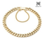 골드앤 골드앤 골드앤 와이드 커브체인 팔찌 소