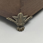 4PCS 골동품 코너 수호자 황동 보석 가슴 상자 나무 케이스 장식 피트 다리 금속 하드웨어 브래킷