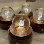 풀템 크리스탈 원목 오르골 무드등 사수자리