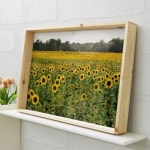 꾸밈 gb106-우드프레임액자 풍수재물의해바라기풍경 대형