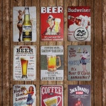 빈티지 벽장식 주석판 Coffee-Beer