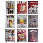빈티지 벽장식 주석판 Coffee-Beer 5 Beer Cup