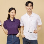 쿨론 솔리드 카라 반팔 티셔츠 P078263335