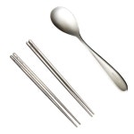 티타늄 가벼운 캠핑 수저 젓가락 세트 전용가방