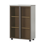 DR 서가 매립형 3단 신형유리장 샌드그레이