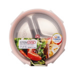 스텐락 스텐304 퓨어 멀티 원형 밀폐용기 2호 3구 분리형 반찬통