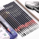 만년연필 나무 리드 연필 드로잉 스케치 흑연 학교 학생 미술 문구 12 개 세트 1piece of each-12pcs 2H14B