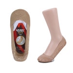 여성용 미끄럼방지 자가드 덧신양말 커피색1족