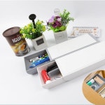 책상밑 슬라이딩 세로형 부착식 소품 볼펜 서랍 1P