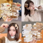 웜헤어핀세트 레이어드 9 10종 곰 집게 똑딱핀 겨울 웜헤어핀세트 믹스2