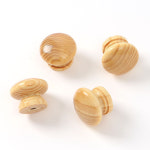원형 나무 가구손잡이 4p세트 원목손잡이 화장대손잡이