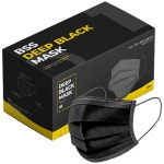 비에스에스컴퍼니 비에스에스마스크 비에스에스마스크 일회용 딥블랙 마스크 성인용 50개입 4개 검정색