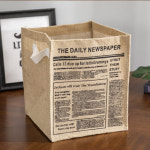 린넨 정리 사각 바구니 뉴스 페이퍼