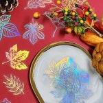 PET 반투명 홀로그램 스티커 나뭇잎