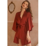 키밍 실크 브라캡 레이스 잠옷 흠웨어 가운 파자마