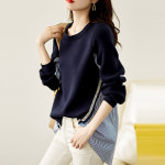 시안느 스트라이프 백버튼 라운드티 W1482