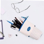 북프렌즈 베이직 스탠드 필통 1P 펜슬케이스 연필 수납 파우치 그리드