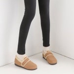 찍찍이 털 운동화 단화 로퍼 겨울 방한화 데일리슈즈 블랙-230