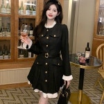 롤랑 벨트 트위드 미니 원피스 S1489