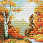 케이엠엘리 가을 풍경 캔버스 보석십자수 40x50