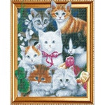 고양이 친구들 캔버스 보석십자수 40x50