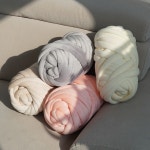 벨벳 자이언트얀 실 10option 패브릭 망고 루피 빅 얀 왕모찌실 점보 핑거 핸드 얀가방 방석 만들기 DIY