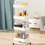 틈새 이동식 트롤리 수납 경략랙 무빙 철제 카트 4단